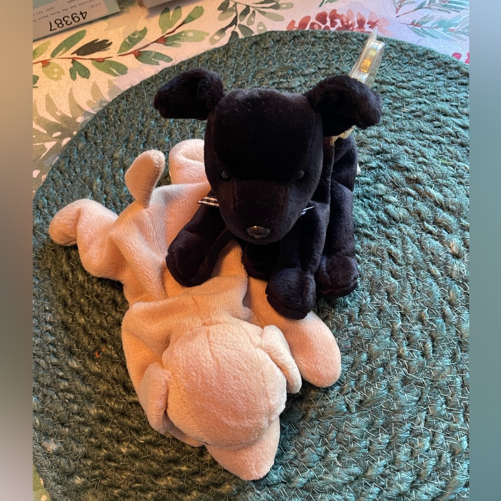 TY 1999 “LUKE THE BLACK LAB” BEANIE BABY AND HIS BUDDY.